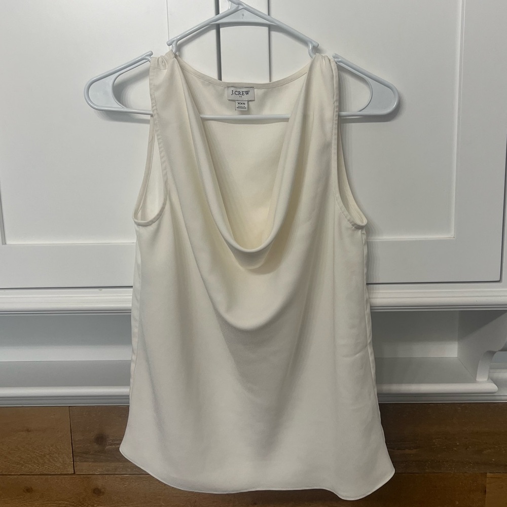 J. Crew Cowl Neck Shell in Ivory